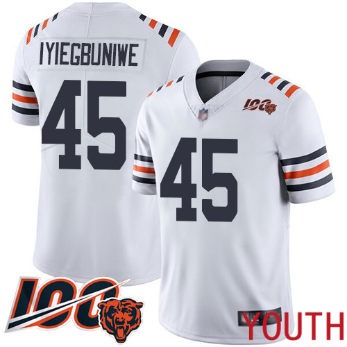 Chicago Bears Limited White Youth Joel Iyiegbuniwe Jersey NFL Football #45 100th Season->youth nfl jersey->Youth Jersey